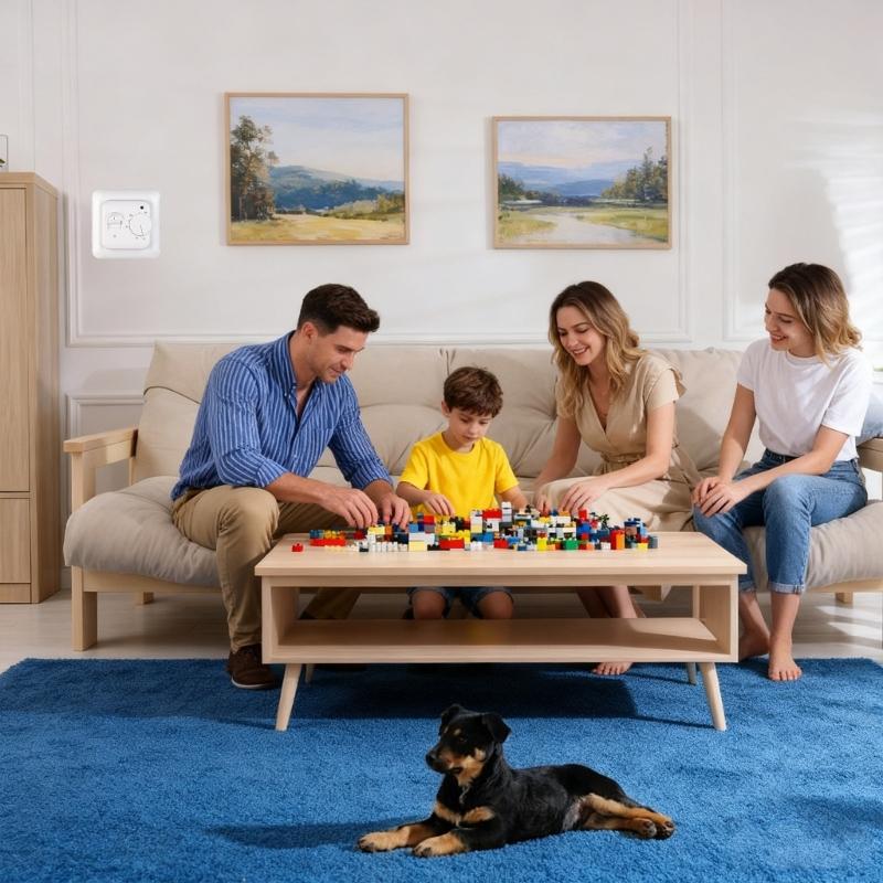 Wandmontierter Temperaturregler für Fußbodenheizung 5 40℃ Einstellbar 16A Ausgang Doppelte Sensoren zum Schutz