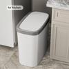 12/16L Press-type Covered Trash Can Bathroom Living Room Wastbasket with Lid Narrow Garbage Can Waterproof Dustbin Paper Basket