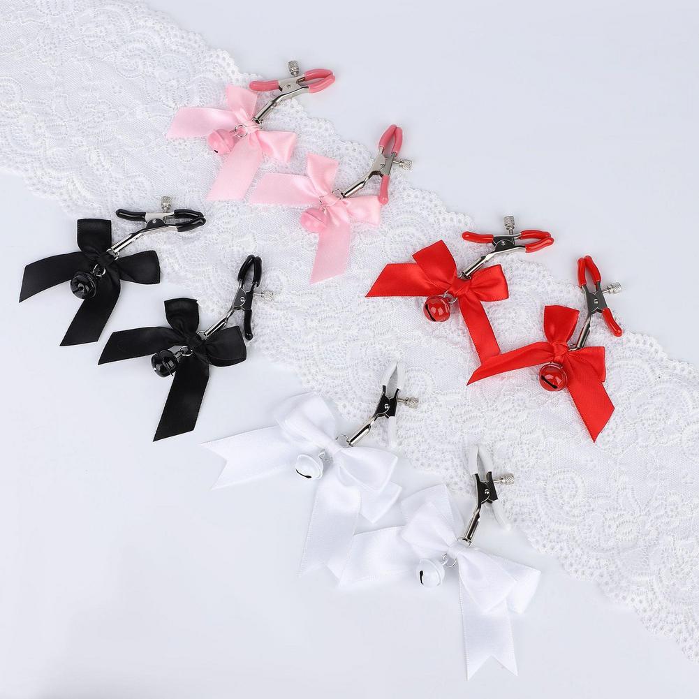 Sexy Bow Bell Adjustable Nipple Clamp Breast Bdsm Small Bell Adult Fetish Flirting Teasing Sex Toys For Couples