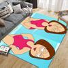 Meg Griffin Flannel Printed Carpet, Home Sofa Decoration for Living Room & Bedroom, Non‑Slip Play Flannel Floor Mat for Game Room