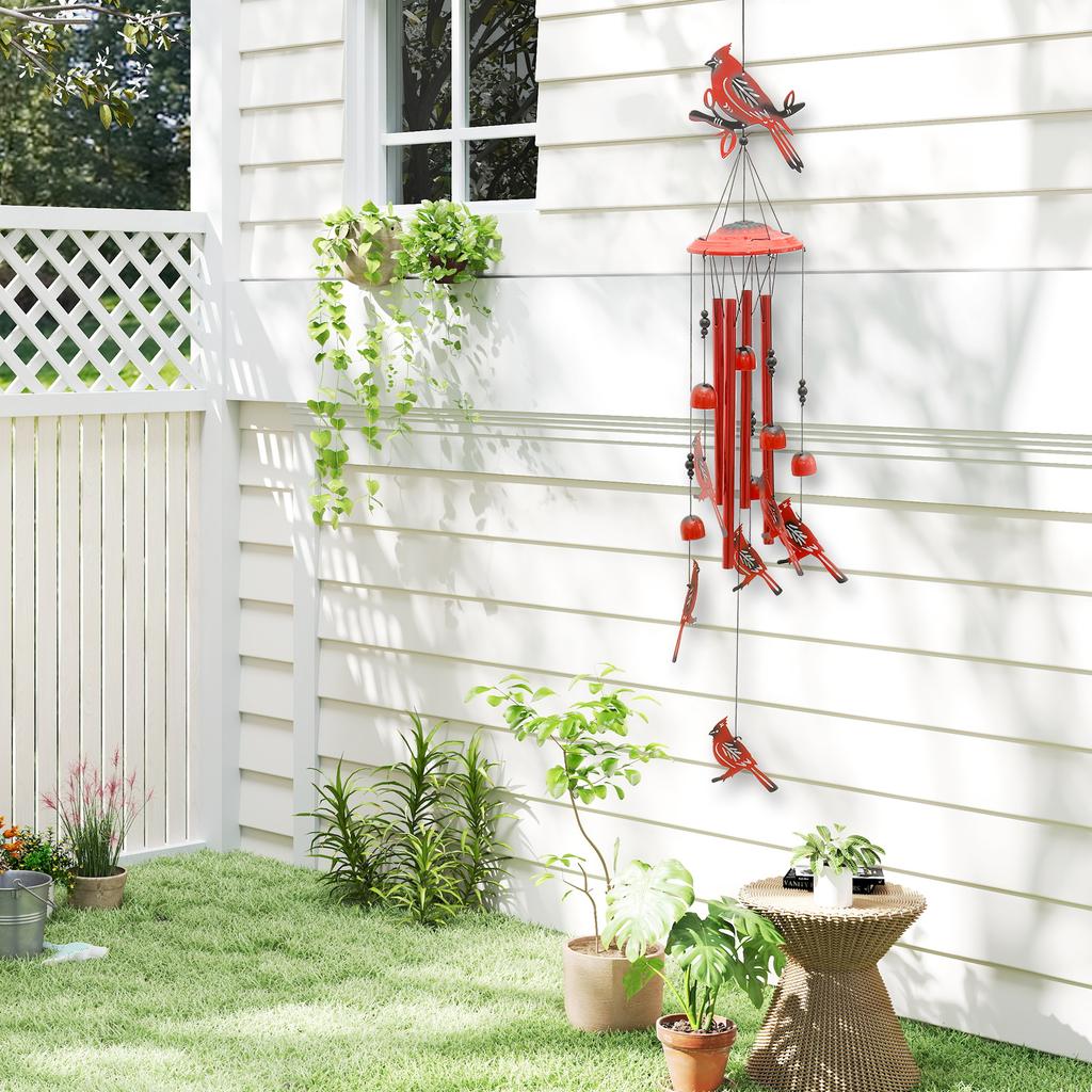 Bird Wind Chime Outdoor Hanging Decor Aluminum Tube Metal Bird WindChimes for Home Patio Tree Garden Porch Yard Decorations