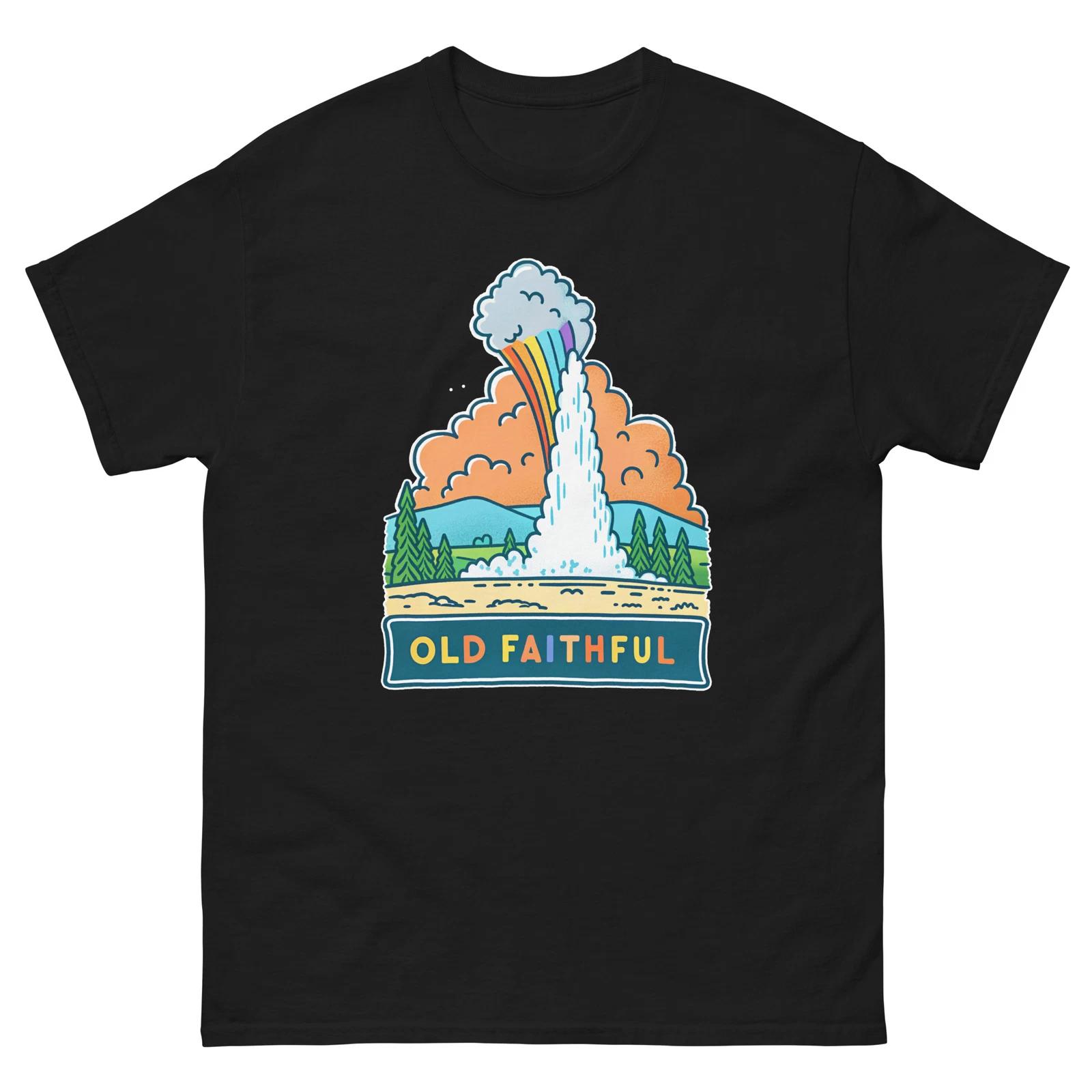 Old Faithful Attraction Landmark Travel T-Shirt M