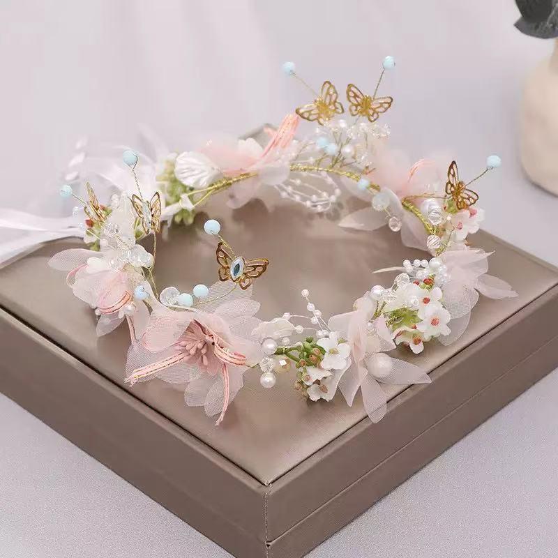 European & American Elegant Forest Style Floral Headband for Brides