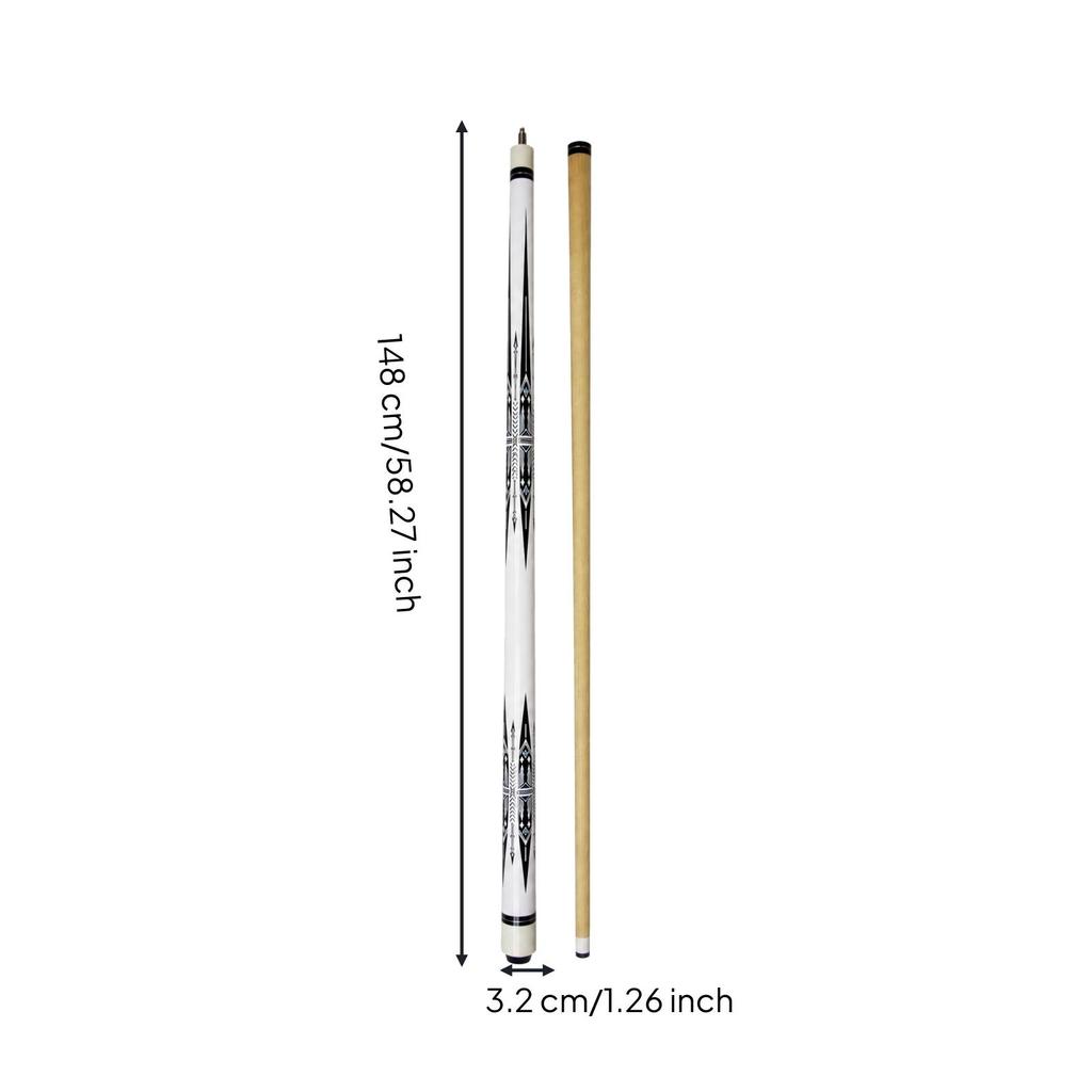 2-Piece Pool Cue Warp-Resistant Billiards Equipment Responsive