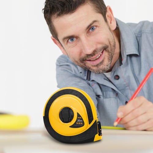 Measure Tape, Leather Tape Measure, 3x Faster Retraction, Surveying Tape Measure, 20m, 30m, 50m, Rust-Resistant, Durable, Ideal for Sports, Civil Engi