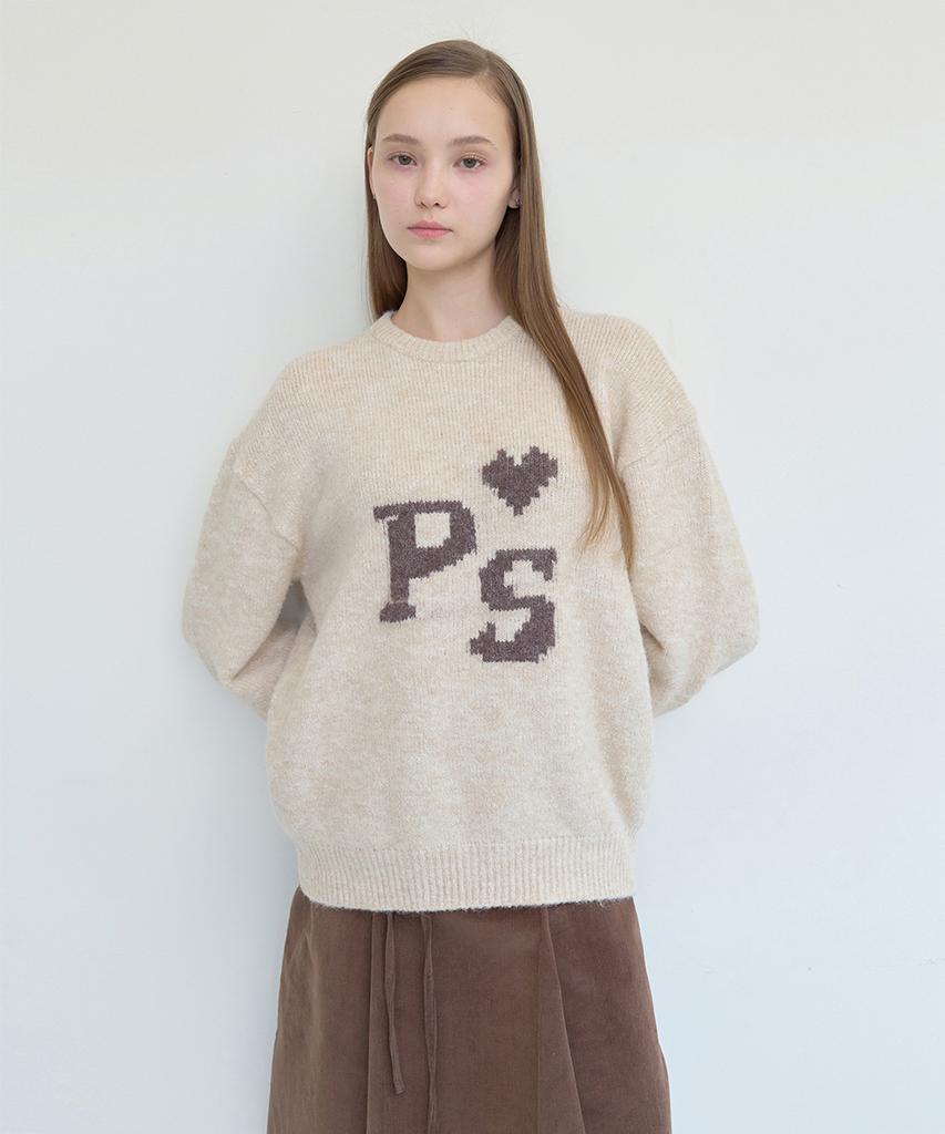 PISCESS Hairy Jacquard Sweater_Ivory