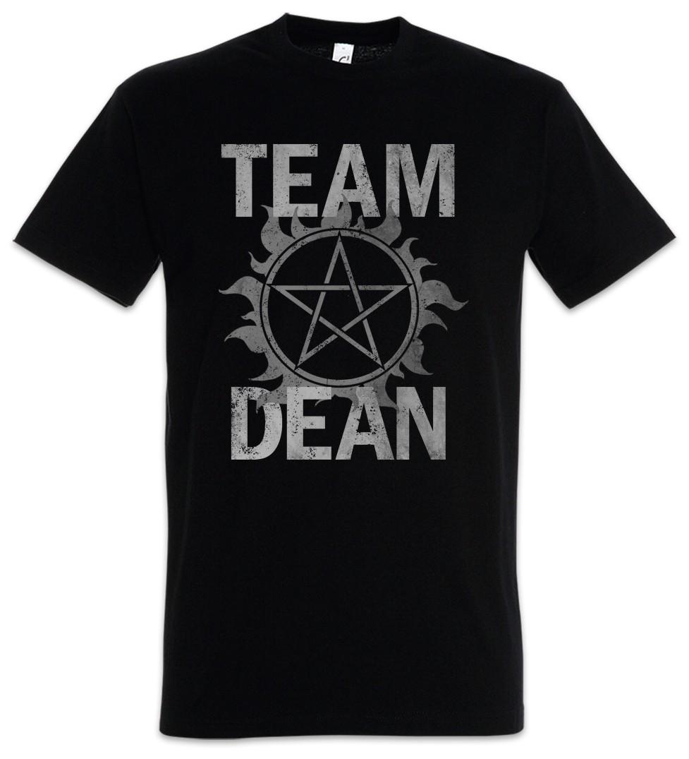 Team Dean Men s T-Shirt Mens Womens Tees Top Supernatural Fun Logo Pentragram Logo Pentacle Flaming S