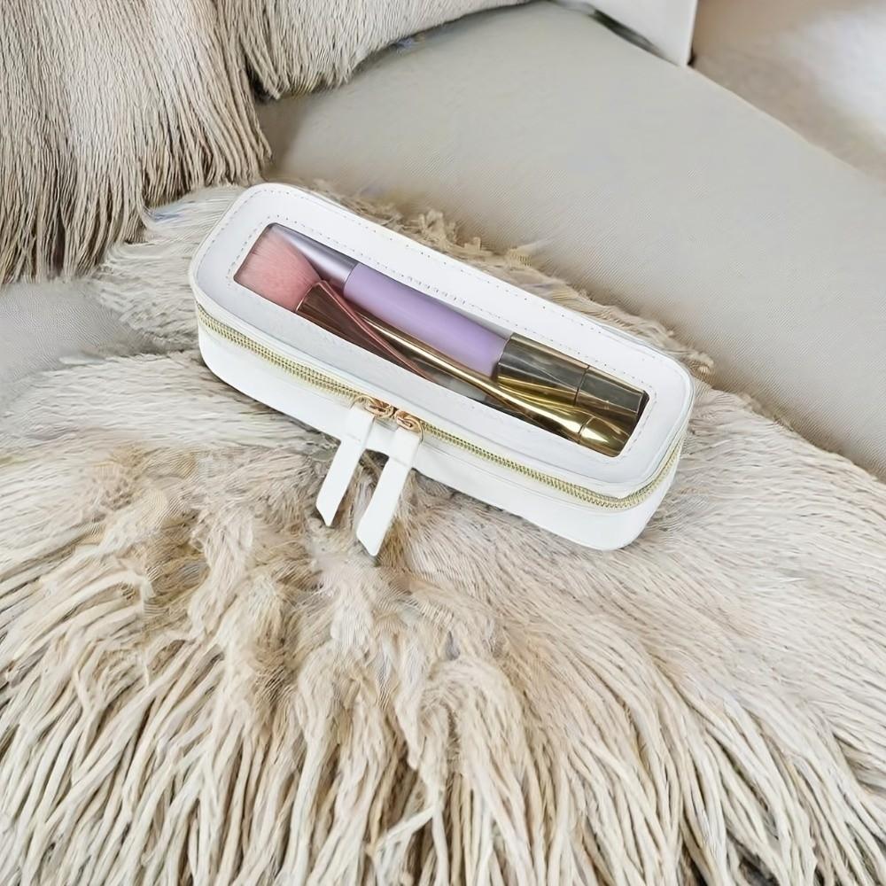 PU Cosmetic Bag Transparent Storage Pouch Daily Necessities Pencil Case  Travel
