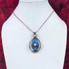 Evil Eye Tibetan Turquoise Pendant Copper Wire Wrapped Pendant Moonstone Jewelry