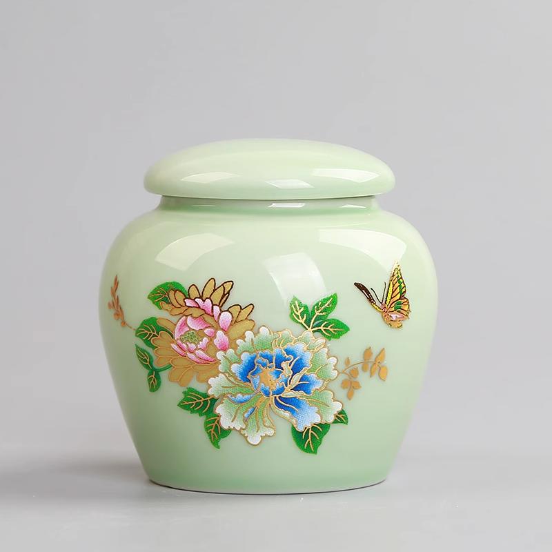 Small capacity ceramic storage sealed jar Pu erh black tea green tea portable tea storage bottle