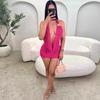European and American Style Summer New Sexy Babes Low Chest Swing Collar High Waist Hip Backless Dress Women