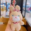 Rabbit Teddy Keychain Cute Cartoon Plush Toy Girls Kid Backpack Hanging Ornament