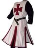 Mens Medieval Crusader Knights Templar Tunic Cosplay Costumes Renaissance Halloween Surcoat Warrior Cloak Tops Belt