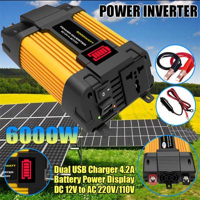 Efficient Charging Solution LED Battery Display Car Power Converter Voltage Transformer with Real Time Battery Display
