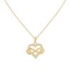 18K Gold Zircon Heart and Diamond Necklace – Copper Clavicle Chain