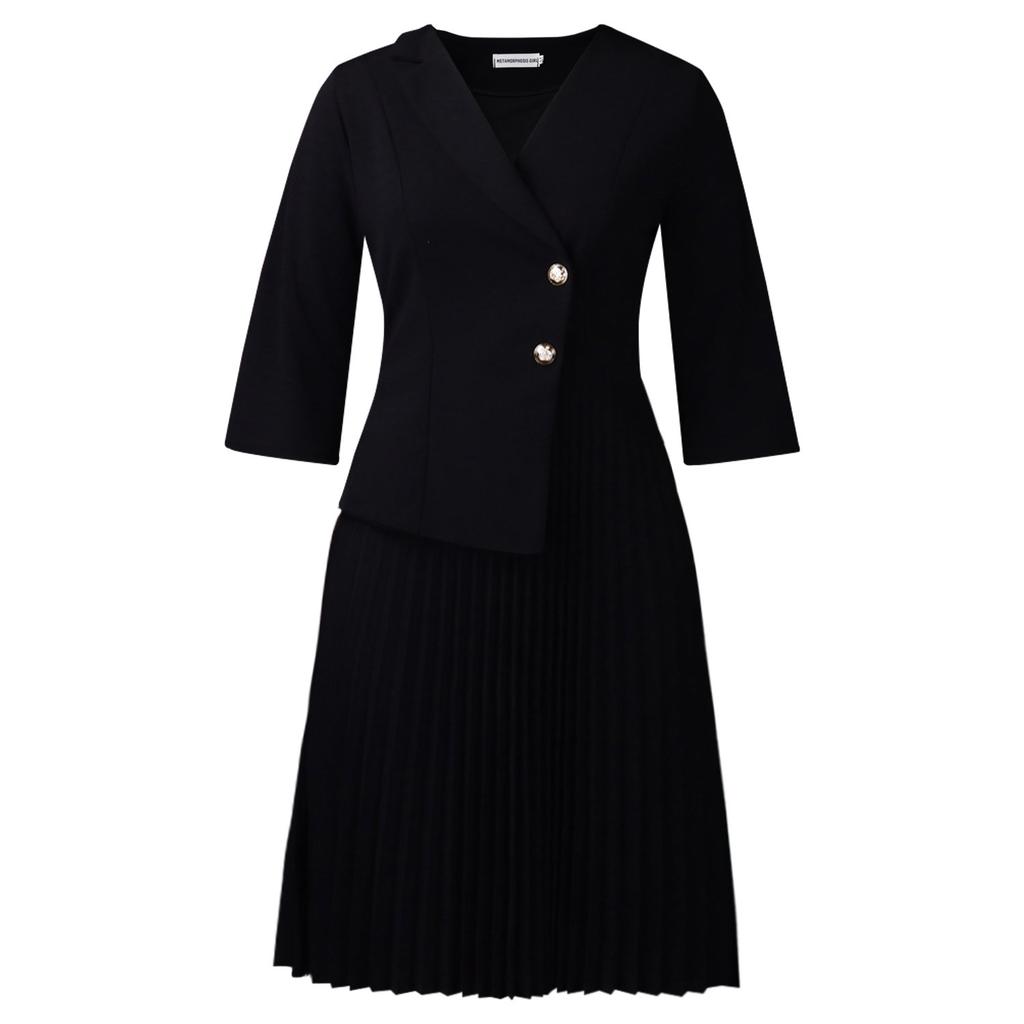 Autumn new autumn elegant fashion suit collar seven-quarter sleeve temperament commuter dress