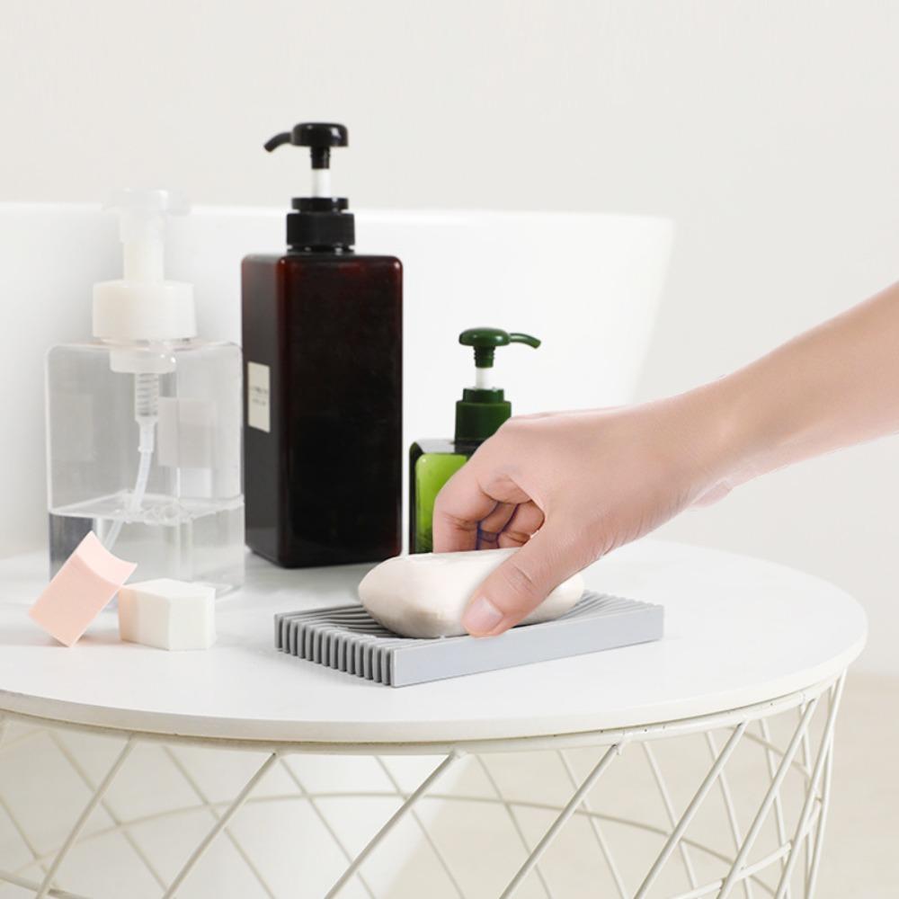 

Drain Soap Holder Silicone Soap Box Non-Slip Soap Holder Soap Storage Rack Silicone Soap Box