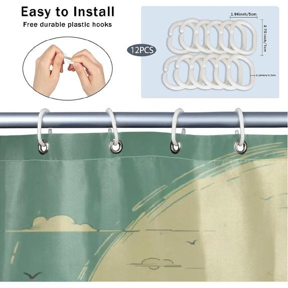 TropicalLife Bigfoot Funny Shower Curtain, Unique Cool Cloth Sasquatch Shower Curtain Set with 12 Hooks for Bathroom Decor Accessories Bathtub