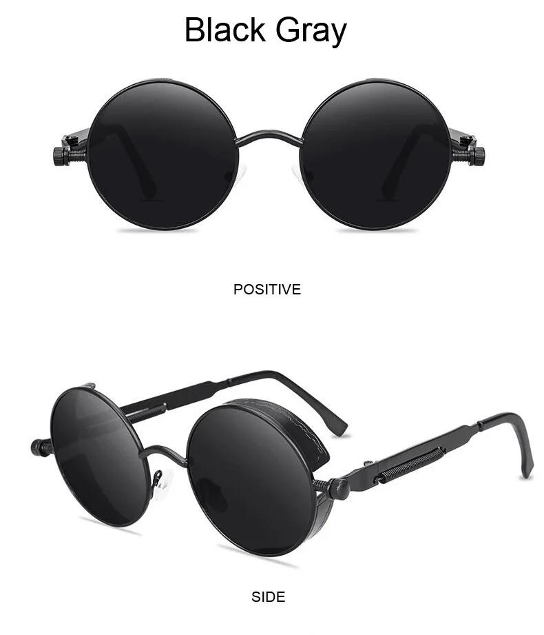 Vintage Round Steampunk Sunglasses Man Woman Retro Shades Candy Colors Mirror Sun Glasses Fashion Gothic Driver