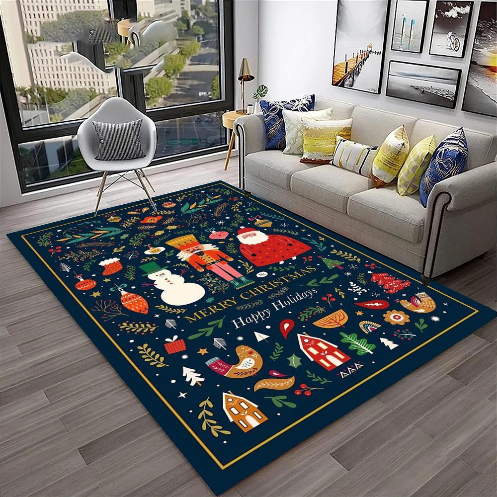 Nutcracker Christmas Tree Cartoon Fairy Tales Carpet Rug for Home Living Room Bedroom Sofa Doormat Decor,kids Non-slip Floor Mat