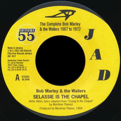 7-Zoll-Schallplatte BOB MARLEY & THE WAILERS – Selassie Is The Chapel / A Little P BB007 JAD, Fifty Five 2002 Jamaica Reggae, Ska & Dub Used