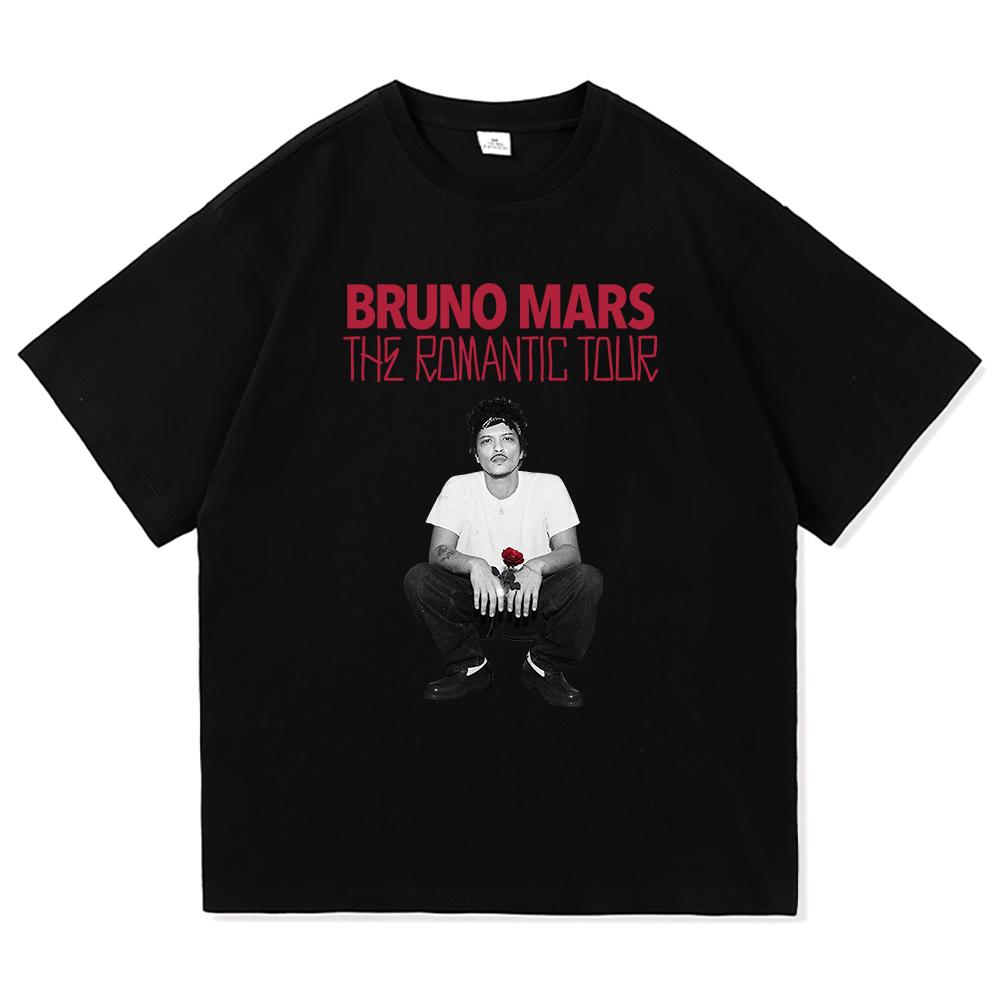 2026 Summer Trend Tshirt Breathable Cotton Retro Music Style Portrait Rose Letter Graphic Print Unisex Casual Sweat Tops