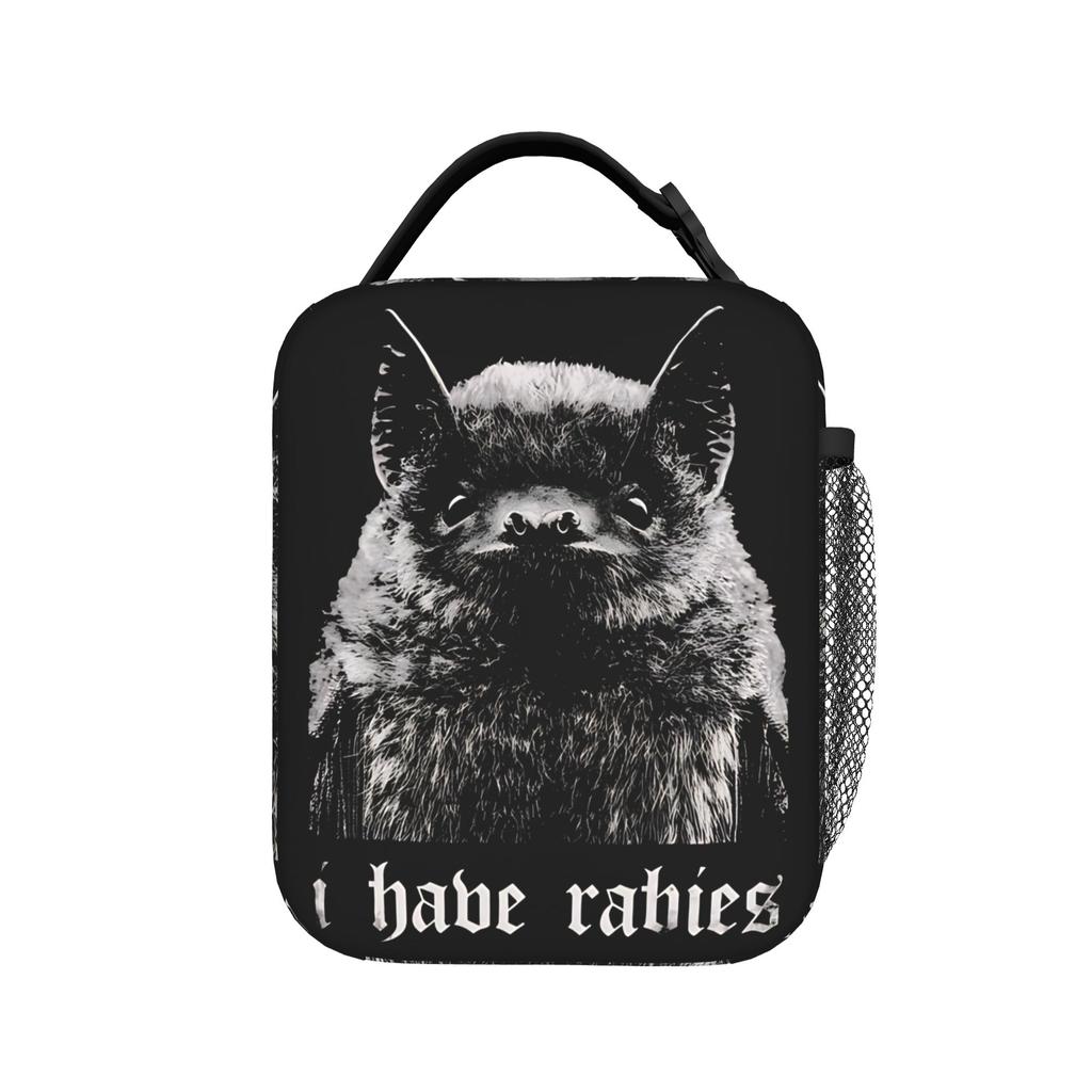 I Have Rabies Funny Bat Insulated Lunch Bag for Women Portable Cooler Thermal Lunch Box School