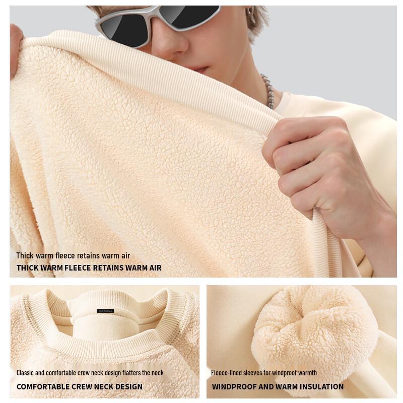 Męska gruba bluza z okrągłym dekoltem z polaru jagnięcego Mark Fairwhale