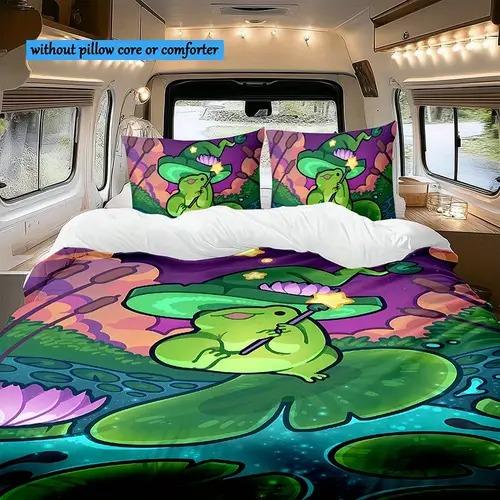 Frog Duvet Cover Duvet Cover With Frog Pattern Suitable For Children Boys Girls And Adults Warm Soft And Comfortable Breathable
