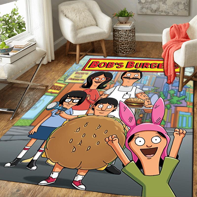 Bob's Burgers Rug Floor Mat for Living Room or Bedroom Soft and Comfortable Carpet a Gift for Birthday and Holiday.
