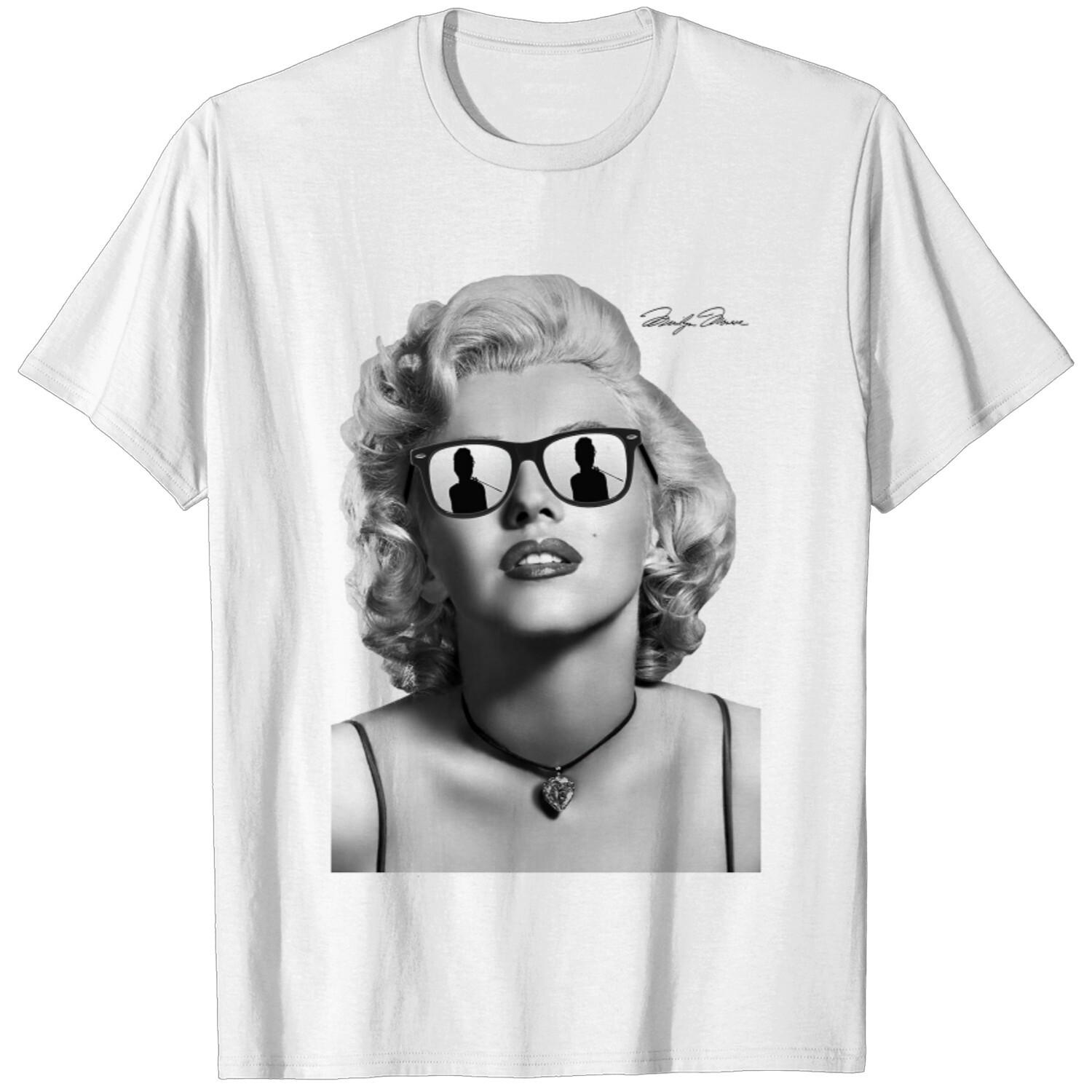 Vtg Marilyn Monroe Signature Cotton White All Size Unisex Shirt MM1459 S разноцветный