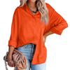 Women's Lapel Button Leopard  Temperament Long Sleeve Shirt