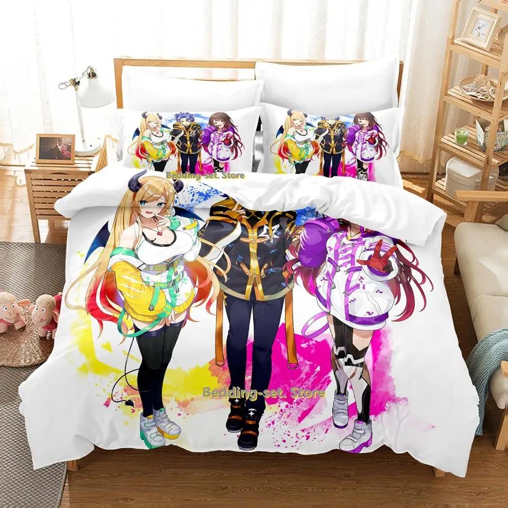 Kawaii Mädchen Roboco-san Vtuber Bettwäscheset Einzelbett Twin Full Queen King Size Bettset Erwachsener Kind Schlafzimmer Bettbezugsets Anime Bett