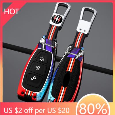 Styling Mouldings Metal Car Remote Key Case Cover Shell Fob for Ford Focus 3 4 ST Fiesta Fusion Kuga Ecosport Mondeo MK3 MK4 Pro