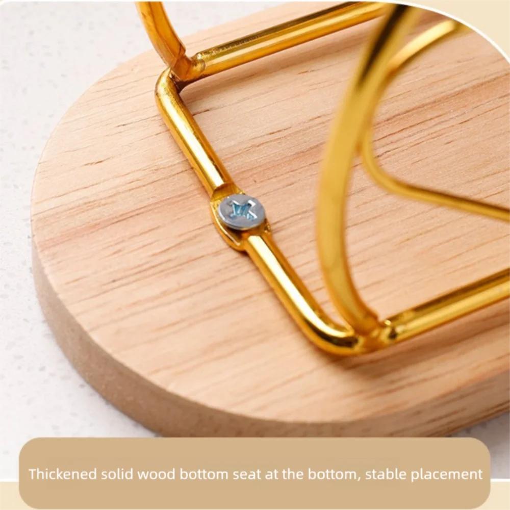 New Wood Base Iron Napkin Holder Modern Style Stable Countertop Napkin Organizer Paper Dispenser Rack Table Decoration