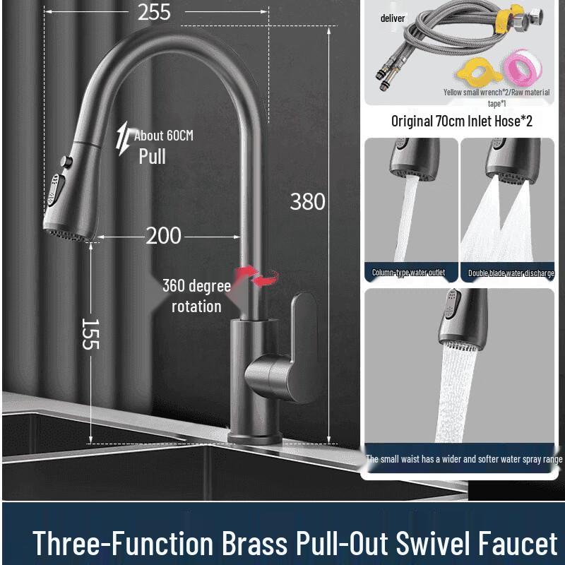 

TLXT Wall-Mounted Pull-Out Kitchen Faucet