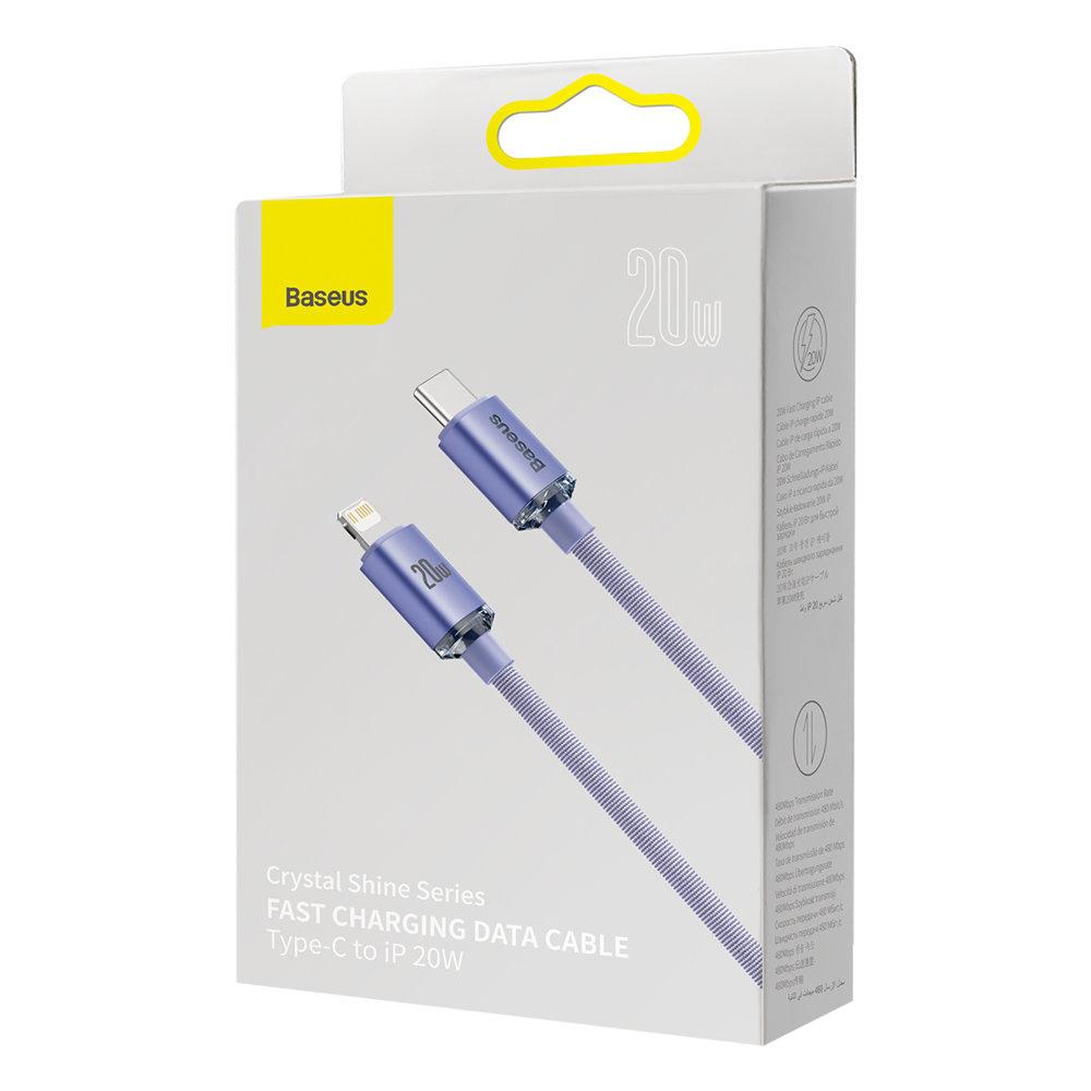 Baseus 2m USB-C to Lightning Cable, 20W Fast Charging, 480Mbps Data Transfer, Purple