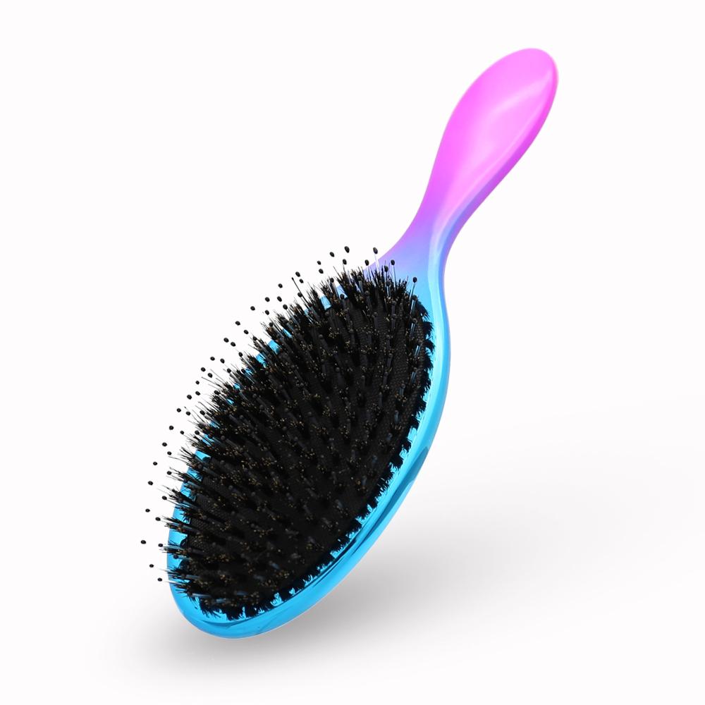 High Quality Custom Logo Boar Bristle Air Cushion Detangling Hairbrush  Paddle Hairbrush золотой
