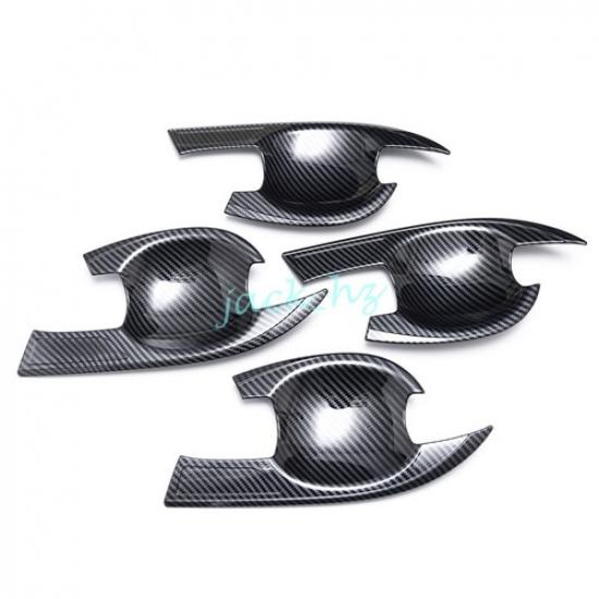 Carbon Fiber Door Handle Surrounds Accessories For + Nissan Rogue X-Trail