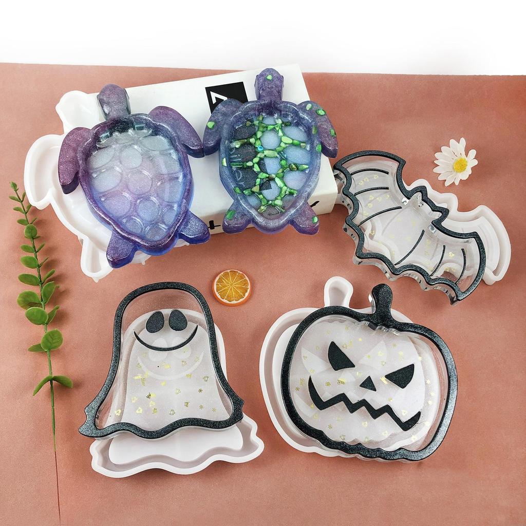 Silicone Jewelry Tray Epoxy Resin Casting Mold Teapot Mat Fruit Tray Mold Halloween Jewelry Making Mold Home Decor