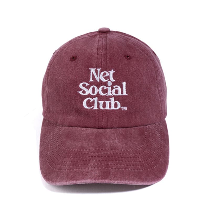 Net Social Club OG LOGO PEACH PIGMENT CAP (BURGUNDY)