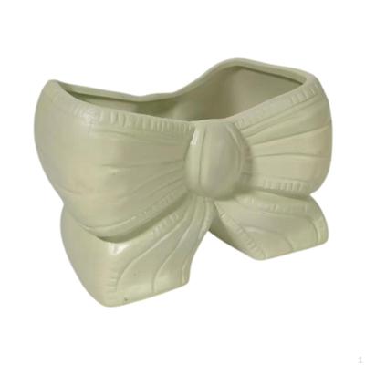 Blumenvase in Schleifenform, Kunstkeramik-Vase für Blumenarrangements, Moderner Pflanztopf für Innenräume