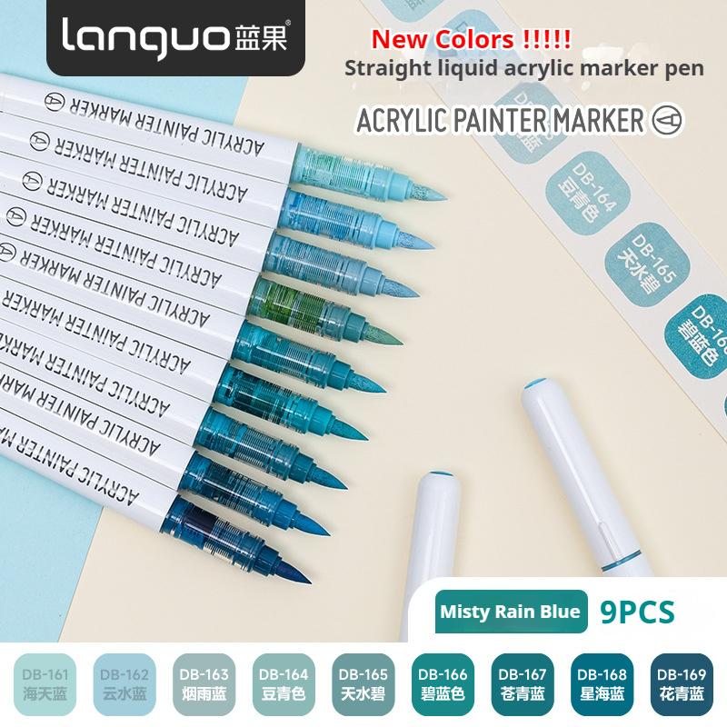 

LANGUO 24/60 Colors Direct Liquid Acrylic Paint Pens Brush Color Marker Pen Set for Painting Ceramic DIY Art Supplies Stationery