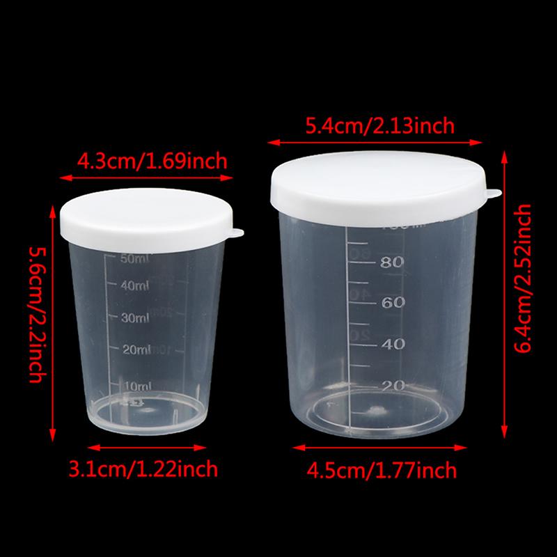 10Pcs/Set 50/100Ml Clear Pp Liquid Pill Measuring Cups With Cap Travel Pill Box Medicine Organizer Holder Cup Container For Liquid Medicine