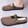 Shoes Women's Summer Breathable Hollow Casual Shoes Middle-aged and Elderly Comfortable Home Flat Sandals One Foot Half Slippers