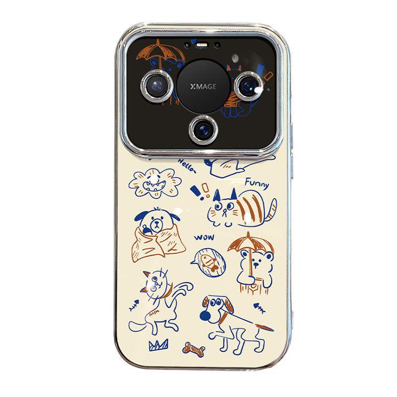 Compatible with Huawei mate80 Pro Max case Trendy Fashion 50 new shockproof 70 abstract lines cat