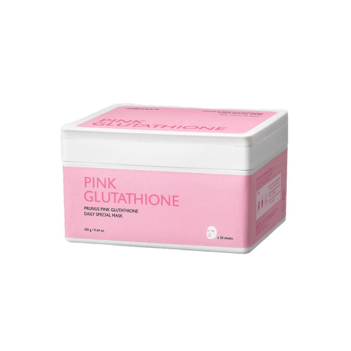 Milk Touch Prunus Pink Glutathione Daily Special Mask Brightening Glow Skin Sheet Pack 330g (30 sheets)