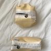 Clam round pouch _ Leather lemon cream