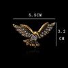 Men's Luxury Rhinestone Eagle Brooch - Retro Metal Badge for Suits