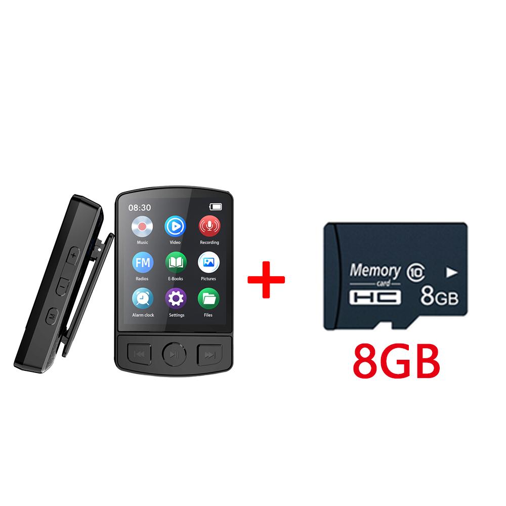 A7 Bluetooth 5.2 MP3 Player Back Clip Sports Music Walkman with Screen Recorder Support FM, Recording, eBook, Alarm Clock